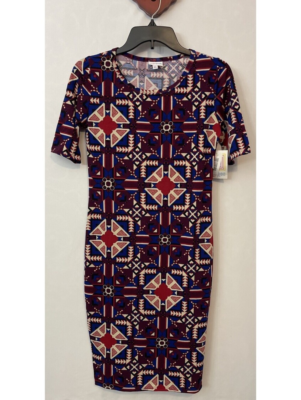 Lularoe Womens XS Colorful Geometric Knee-Length Bodycon Julia Dress NWT! A6464